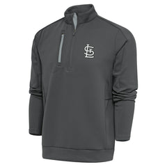 St. Louis Cardinals Antigua Metallic Generation Quarter-Zip Pullover Top - Gray