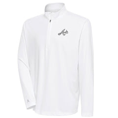 Atlanta Braves Antigua Metallic Tribute Quarter-Zip Top - White