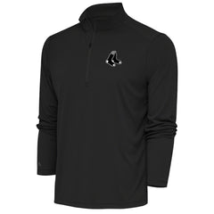 Boston Red Sox Antigua Metallic Tribute Quarter-Zip Top - Charcoal