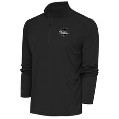 Philadelphia Phillies Antigua Metallic Tribute Quarter-Zip Top - Charcoal