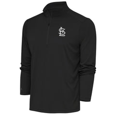 St. Louis Cardinals Antigua Metallic Tribute Quarter-Zip Top - Charcoal