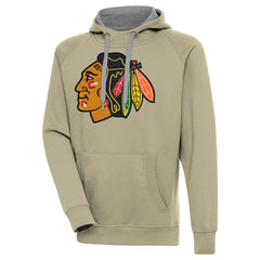 Chicago Blackhawks Antigua Victory Pullover Hoodie Khaki