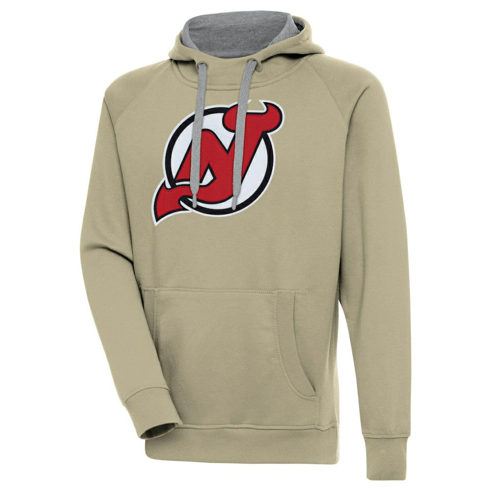 New Jersey Devils Antigua Victory Pullover Hoodie Khaki