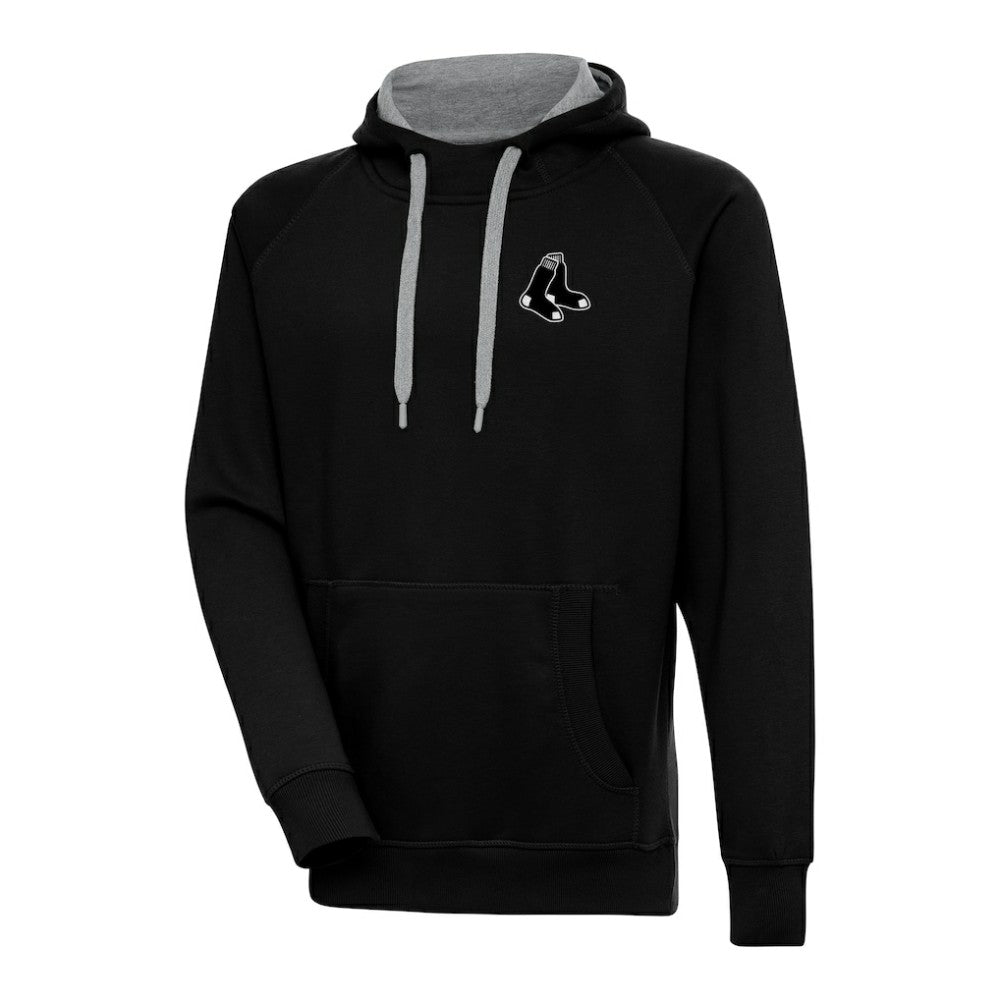Boston Red Sox Antigua Metallic Victory Pullover Hoodie - Black