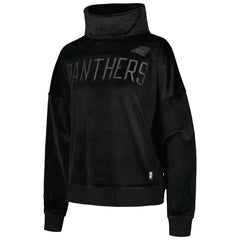 Carolina Panthers DKNY Sport Women's Deliliah Rhinestone Funnel Neck Pullover Sweatshirt - Black for sale