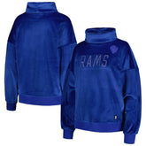 Los Angeles Rams DKNY Sport Women's Deliliah Rhinestone Funnel Neck Pullover Sweatshirt - Royal for sale