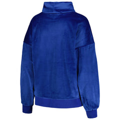 Los Angeles Rams DKNY Sport Women's Deliliah Rhinestone Funnel Neck Pullover Sweatshirt - Royal for sale