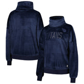 Tennessee Titans DKNY Sport Women's Deliliah Rhinestone Funnel Neck Pullover Sweatshirt - Navy on sale