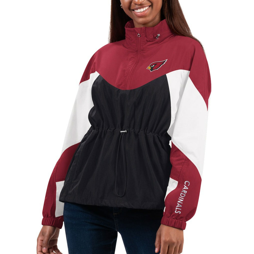 Arizona Cardinals G-III 4Her by Carl Banks Women's Tie Breaker Lightweight Quarter-Zip Jacket - Black/Cardinal cheap