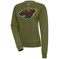 Minnesota Wild Antigua Women's Victory Pullover Sweatshirt Olive