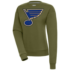 St. Louis Blues Antigua Women's Victory Pullover Sweatshirt Olive