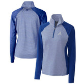 Atlanta Braves Cutter & Buck Women's DryTec Forge Tonal Stripe Half-Zip Top - Royal