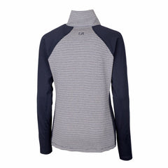 Milwaukee Brewers Cutter & Buck Women's DryTec Forge Tonal Stripe Half-Zip Top - Navy