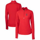 Cleveland Guardians Cutter & Buck Women's DryTec Traverse Stretch Quarter-Zip Pullover Top - Red