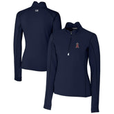 Los Angeles Angels Cutter & Buck Women's DryTec Traverse Stretch Quarter-Zip Pullover Top - Navy