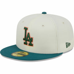 Los Angeles Dodgers Chrome 59FIFTY Fitted Hat - Cream | New Era