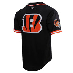 Joe Burrow Cincinnati Bengals Pro Standard Mesh Baseball Button-Up T-Shirt - Black on sale