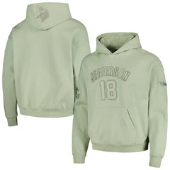 Justin Jefferson Minnesota Vikings Pro Standard Player Name & Number Pullover Hoodie - Light Green discount