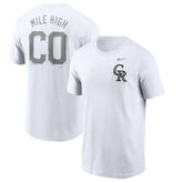 Colorado Rockies Mile High Hometown T-Shirt - White | Nike