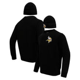 Minnesota Vikings Pro Standard Crewneck Pullover Sweater & Cuffed Knit Hat Box Gift Set - Black cheap
