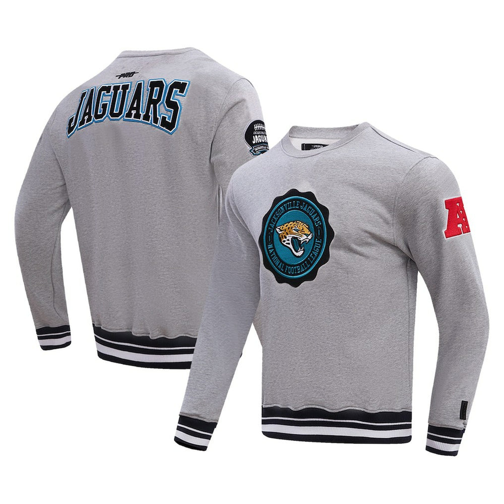 Jacksonville Jaguars Pro Standard Crest Emblem Pullover Sweatshirt - Heather Gray outlet