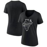 Chicago White Sox Women's Hometown Sox State V-Neck T-Shirt - Black
