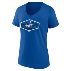Los Angeles Dodgers Women's Hometown Scoreboard V-Neck T-Shirt - Royal