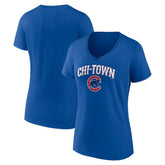 Chicago Cubs Women's Hometown Chi-Town V-Neck T-Shirt - Royal