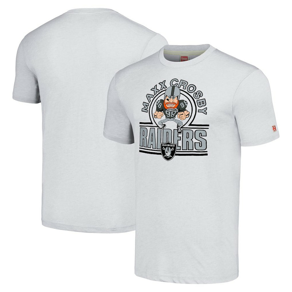 Maxx Crosby Las Vegas Raiders Homage Unisex Caricature Player Tri-Blend T-Shirt - Ash discount