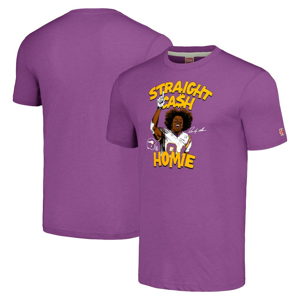 Randy Moss Minnesota Vikings Unisex Homage Caricature Retired Player Tri-Blend T-Shirt - Heathered Purple online