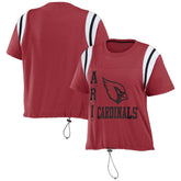 Arizona Cardinals WEAR by Erin Andrews Women's Cinched Colorblock T-Shirt - Cardinal for sale