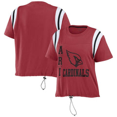 Arizona Cardinals WEAR by Erin Andrews Women's Cinched Colorblock T-Shirt - Cardinal for sale