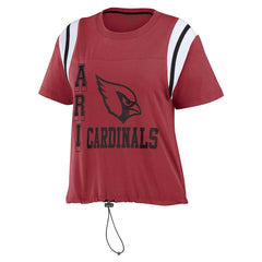Arizona Cardinals WEAR by Erin Andrews Women's Cinched Colorblock T-Shirt - Cardinal for sale