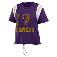 Baltimore Ravens WEAR by Erin Andrews Women's Cinched Colorblock T-Shirt - Purple outlet