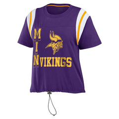 Minnesota Vikings WEAR by Erin Andrews Women's Cinched Colorblock T-Shirt - Purple online