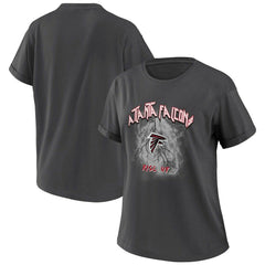 Atlanta Falcons WEAR by Erin Andrews Women's Boyfriend T-Shirt - Charcoal sale
