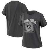 Las Vegas Raiders WEAR by Erin Andrews Women's Boyfriend T-Shirt - Charcoal on sale