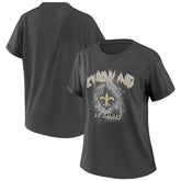 New Orleans Saints WEAR by Erin Andrews Women's Boyfriend T-Shirt - Charcoal online