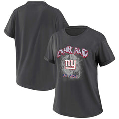 New York Giants WEAR by Erin Andrews Women's Boyfriend T-Shirt - Charcoal discount