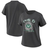 New York Jets WEAR by Erin Andrews Women's Boyfriend T-Shirt - Charcoal on sale