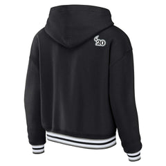 Las Vegas Raiders WEAR by Erin Andrews Women's Lace-Up Pullover Hoodie - Black discount