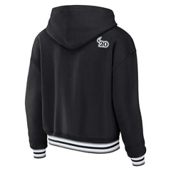 Las Vegas Raiders WEAR by Erin Andrews Women's Plus Size Lace-Up Pullover Hoodie - Black online