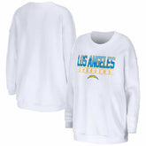 Los Angeles Chargers WEAR by Erin Andrews Women's Domestic Pullover Sweatshirt - White on sale