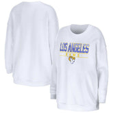 Los Angeles Rams WEAR by Erin Andrews Women's Domestic Pullover Sweatshirt - White outlet