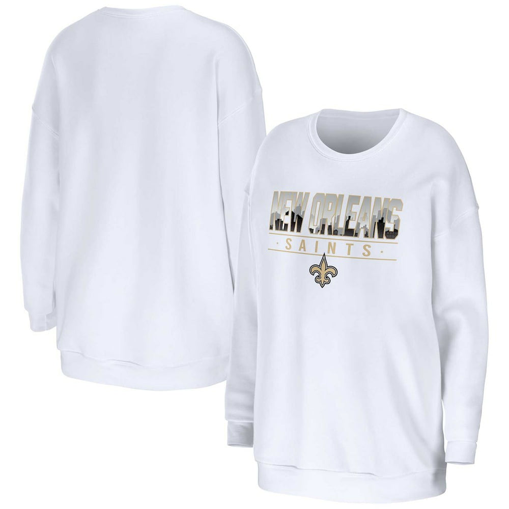 New Orleans Saints WEAR by Erin Andrews Women's Domestic Pullover Sweatshirt - White outlet