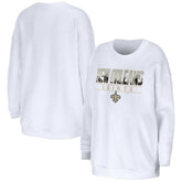 New Orleans Saints WEAR by Erin Andrews Women's Domestic Pullover Sweatshirt - White outlet