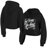 Las Vegas Raiders WEAR by Erin Andrews Women's Domestic Cropped Pullover Hoodie - Black on sale
