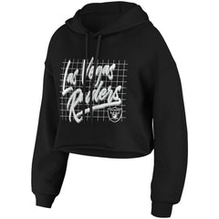 Las Vegas Raiders WEAR by Erin Andrews Women's Domestic Cropped Pullover Hoodie - Black on sale