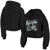 Philadelphia Eagles WEAR by Erin Andrews Women's Domestic Cropped Pullover Hoodie - Black outlet