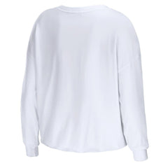 Los Angeles Rams WEAR by Erin Andrews Women's Domestic Cropped Long Sleeve T-Shirt - White on sale
